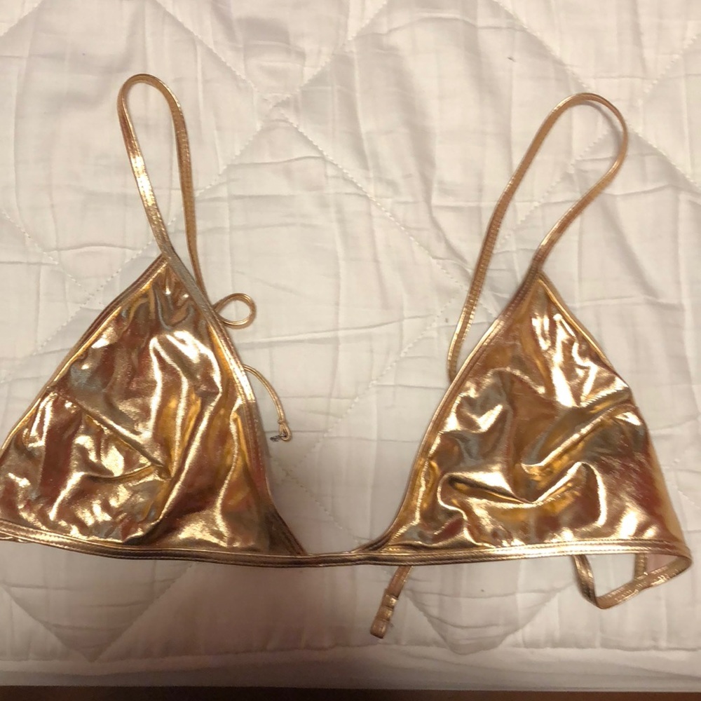 Gold metallic bra
